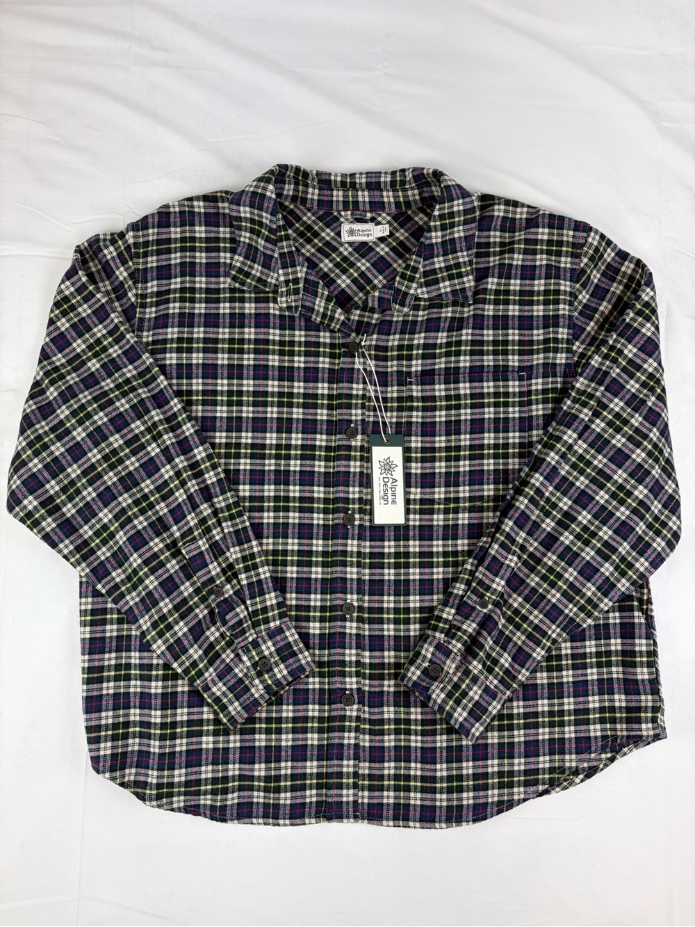 *NEW* Alpine Design Plaid Flannel Shirt 100% Cotton Blue & Green Women’s XL